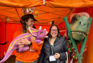 sharon-with-dinosaur-showman-show